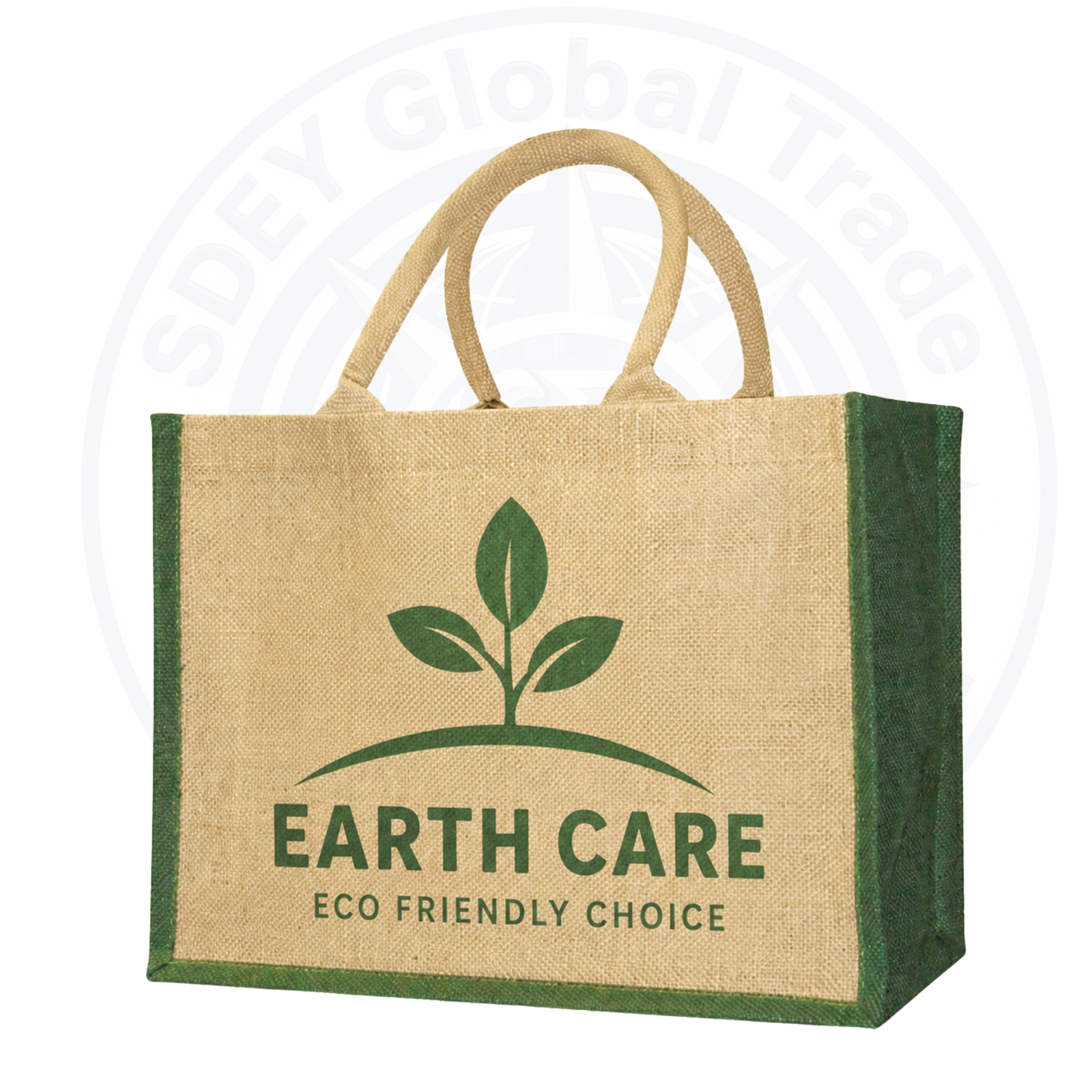 Contrast Panel Jute Bag