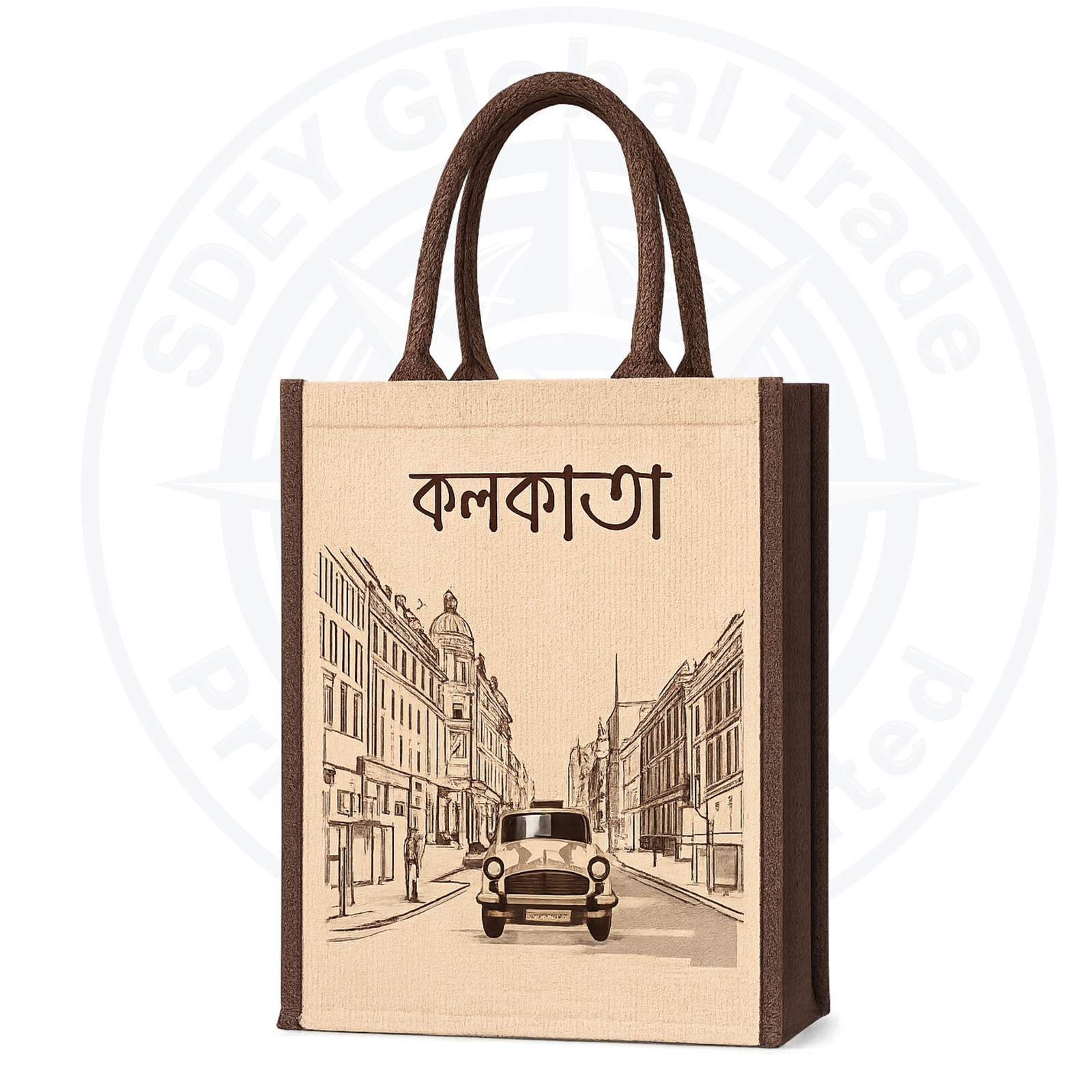 Dual tone Natural Portrait Juco Bag