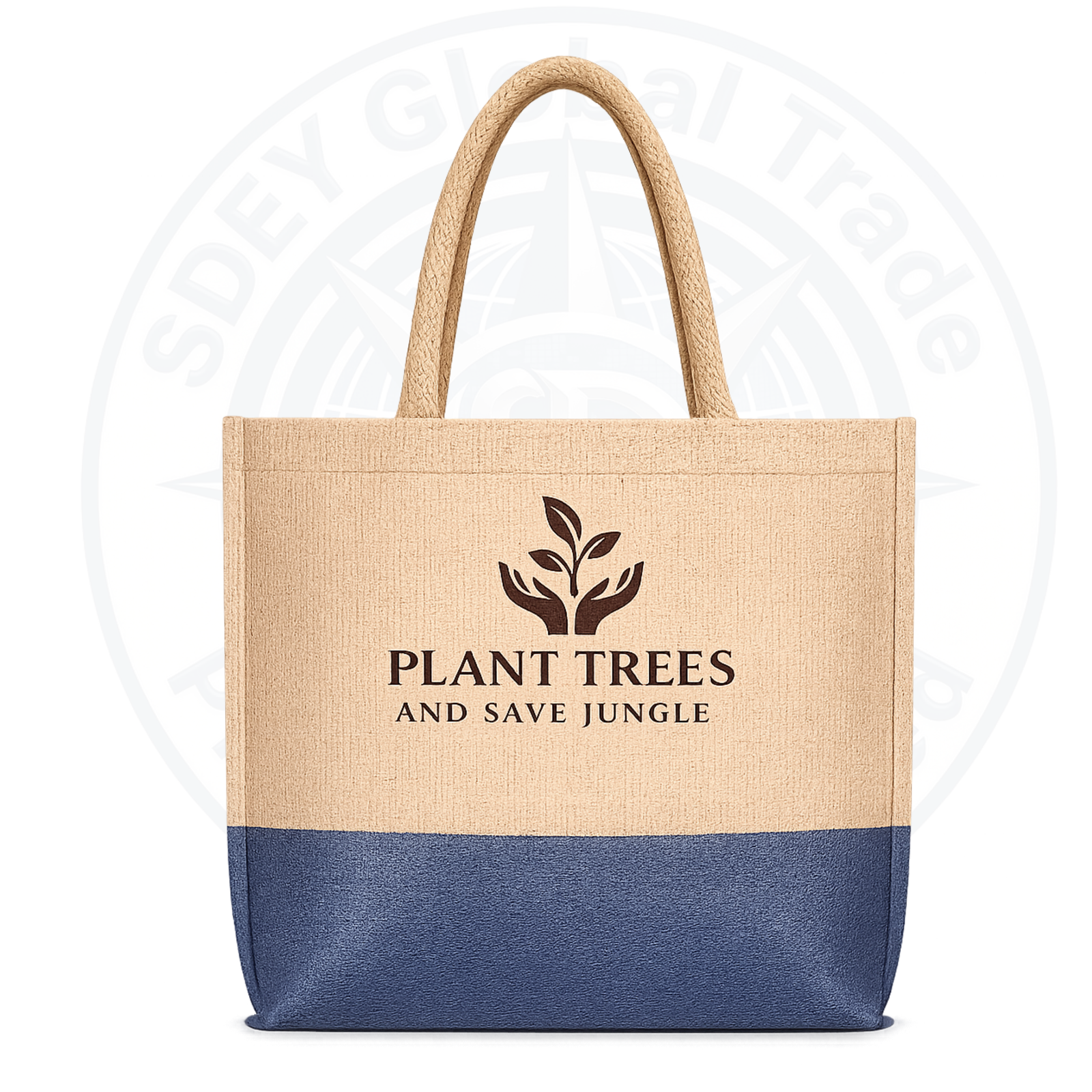 Jute Shopping Bag With Dyed Base