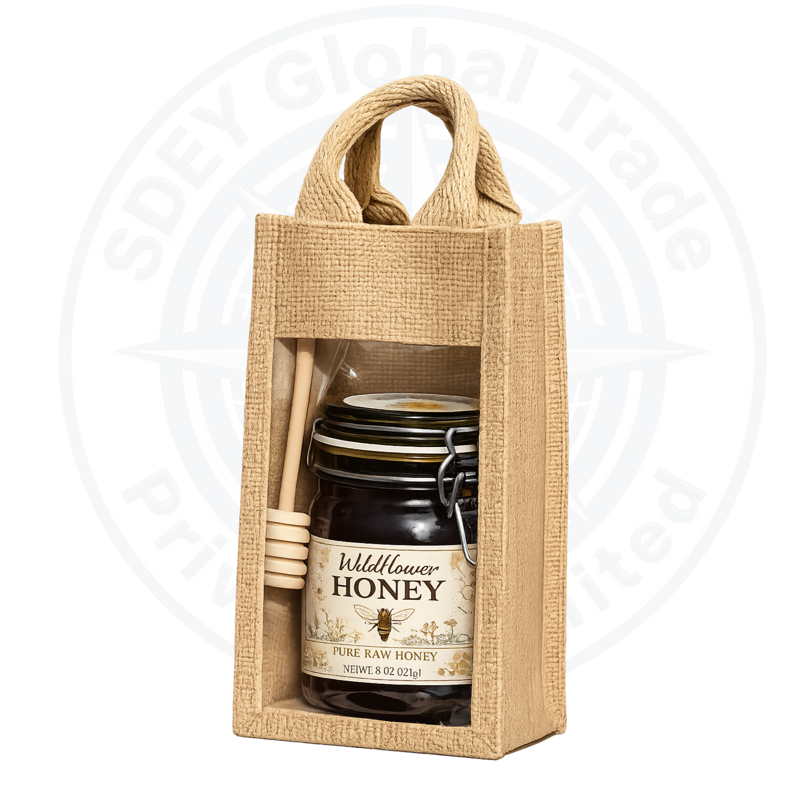 Single Honey Bottle Jute Bag