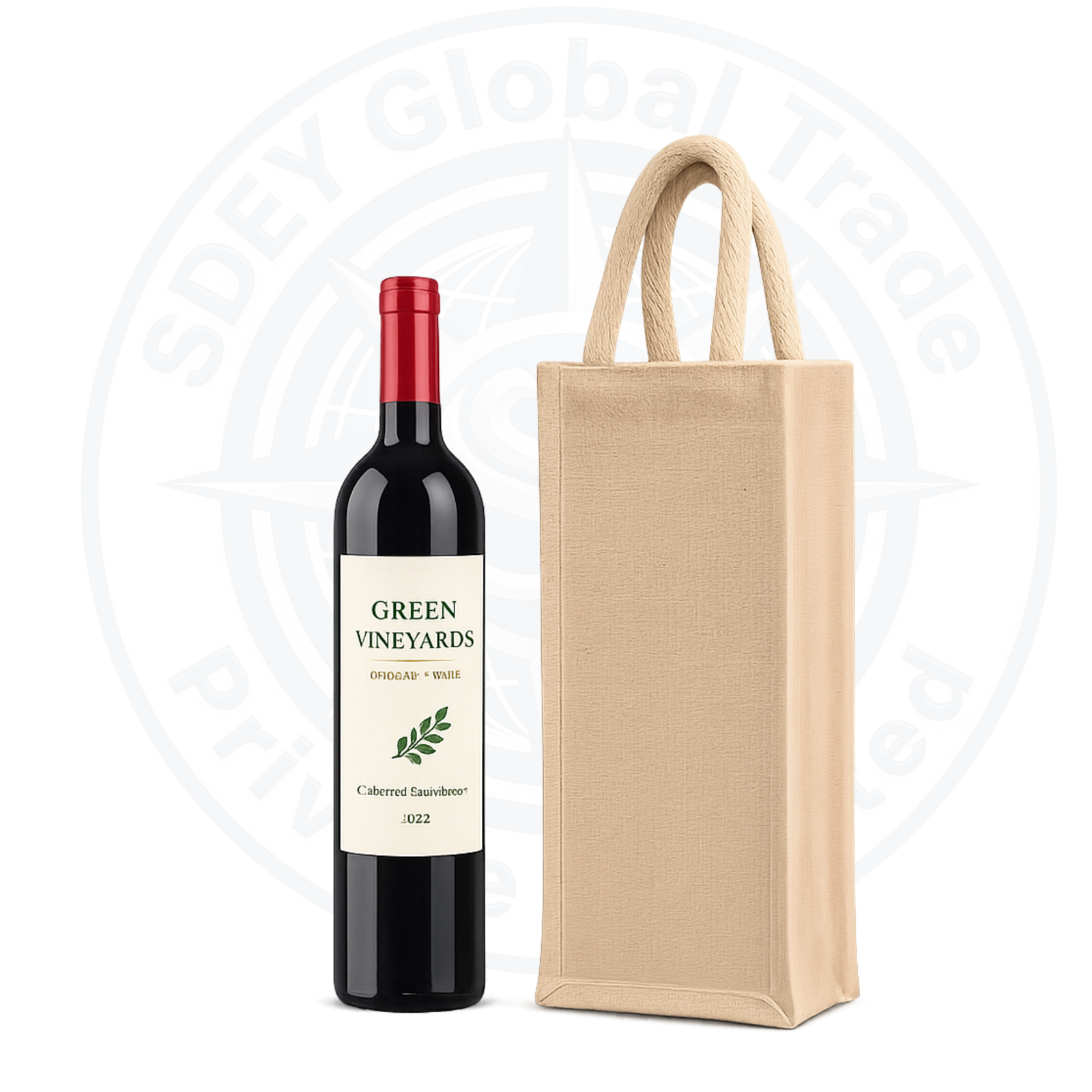 Single Wine Bottle Jute Bag
