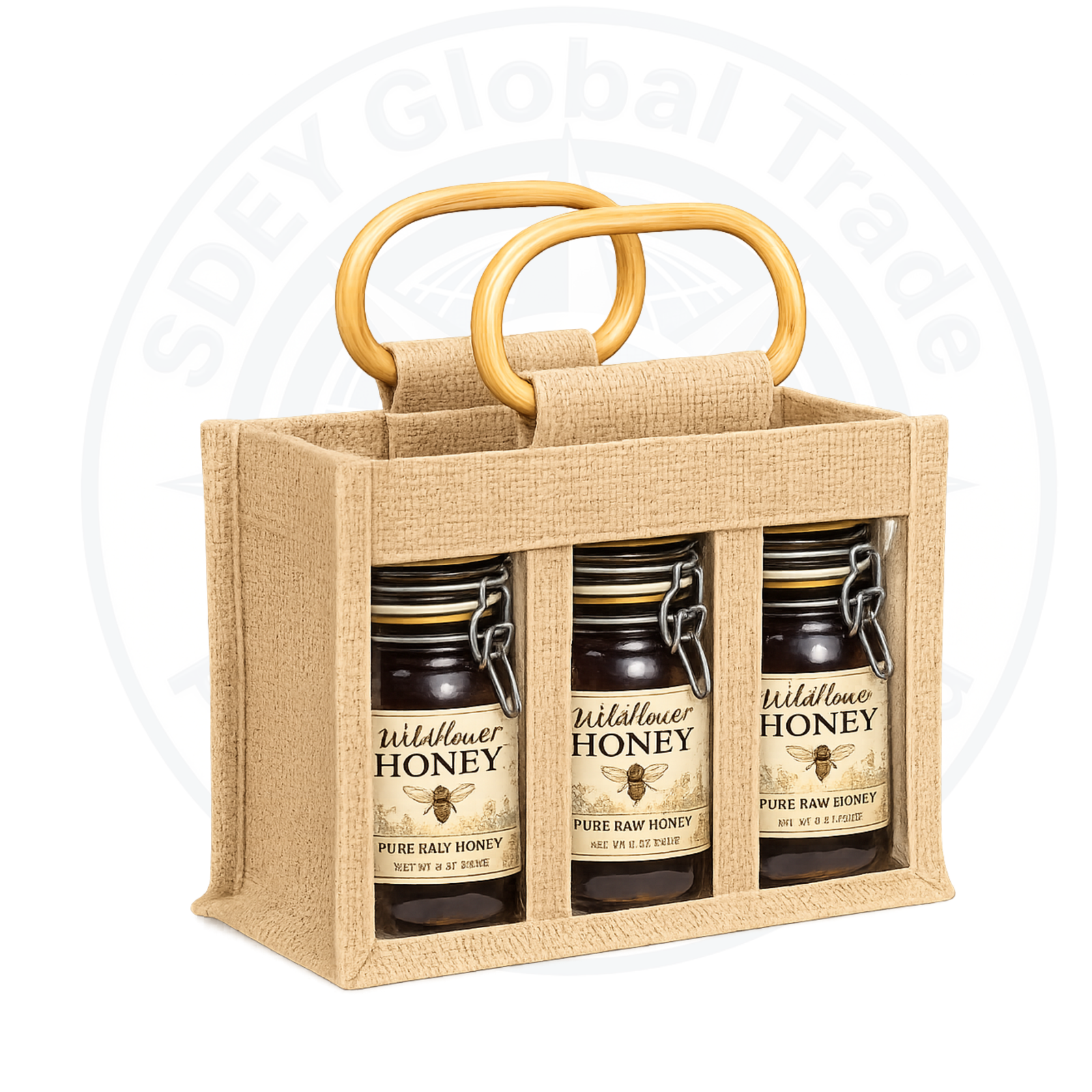 Three honey Bottle Jute Bag