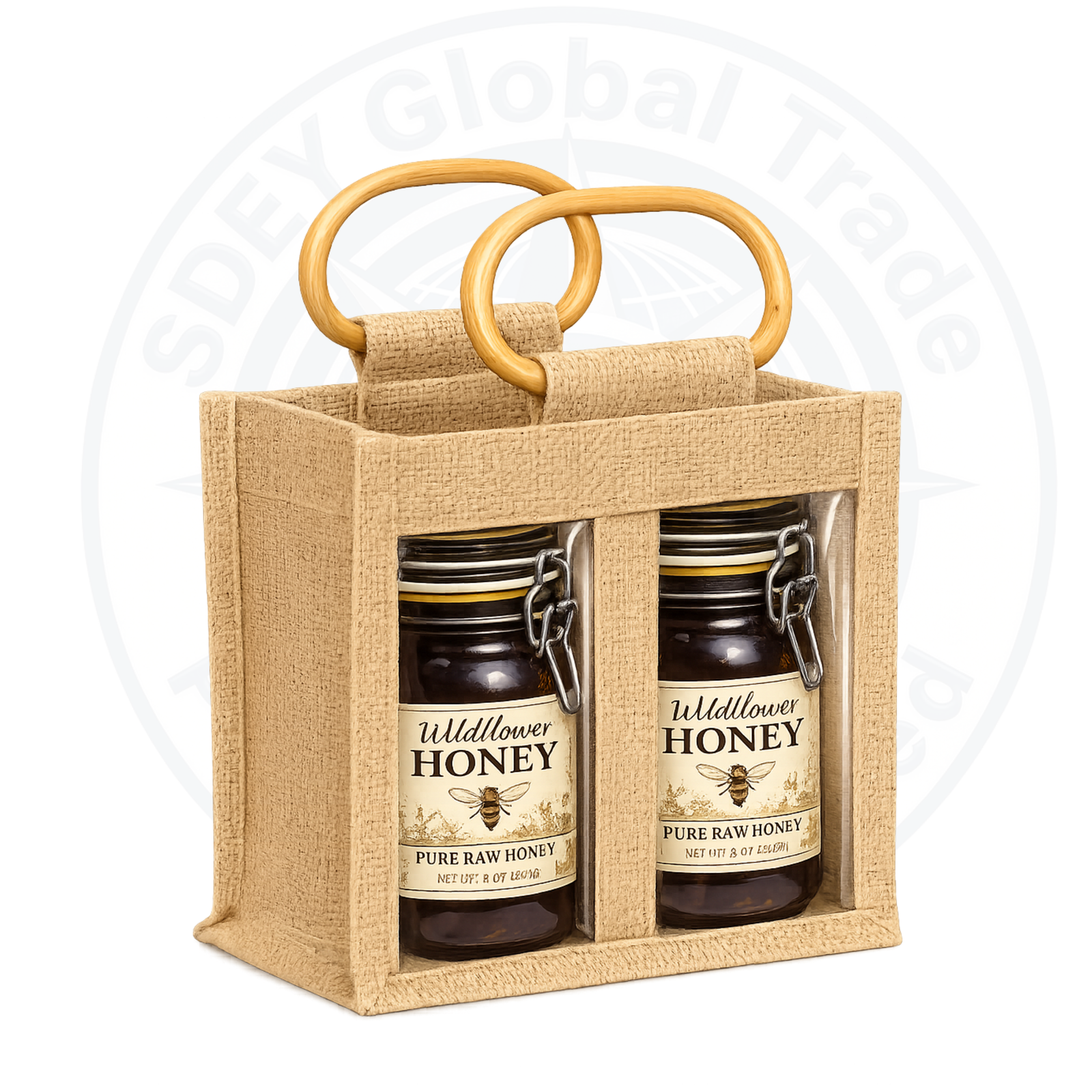 Two Honey Bottle Jute Bag